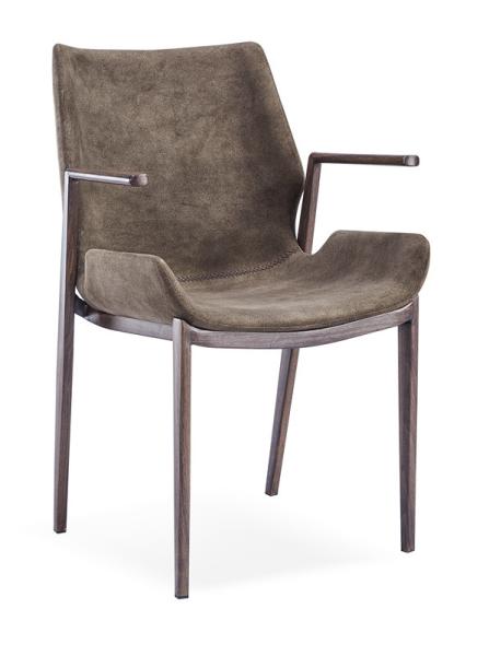 PU Metal Wood Dining Chair