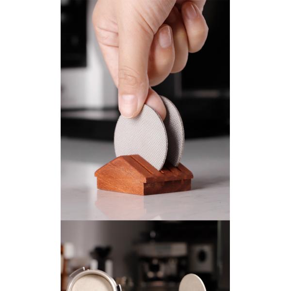 Brown Walnut Silicone Screen for 58mm Espresso Barista Filter Holder in Modern Design
