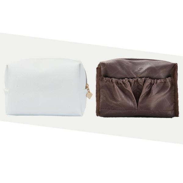 Multi - Functional Travel Makeup Pouch Separate Bag PU Leather Double Zipper