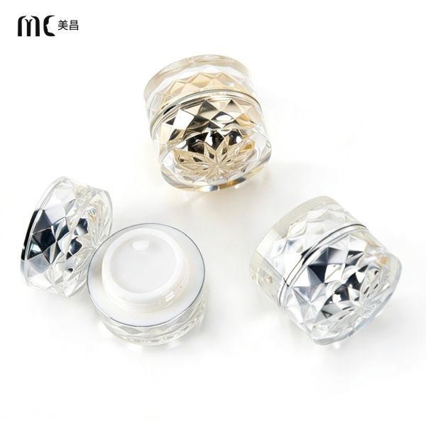 5g Diamond Cut Acrylic Jar with Threaded Sealing for Nail Gel Refill and Cosmetic Packaging