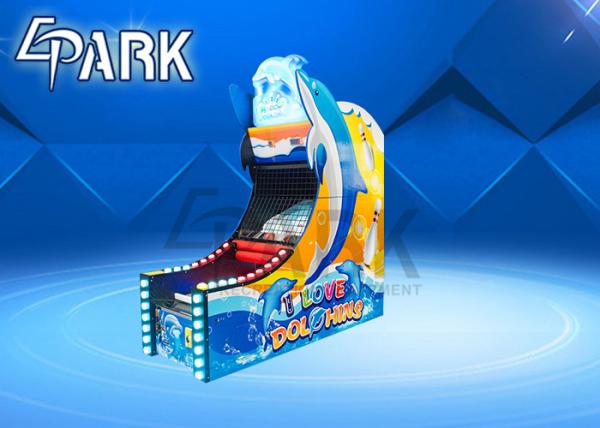 Amusement park kids lovely design Dolphin Bowling shooting ball video machine coin operated