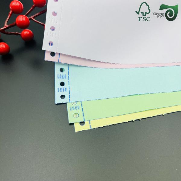 Papel de copia sin carbono 50g 55g Azul Amarillo NCR Papel de factura sin carbono Tamaño 640mm 900mm FSC