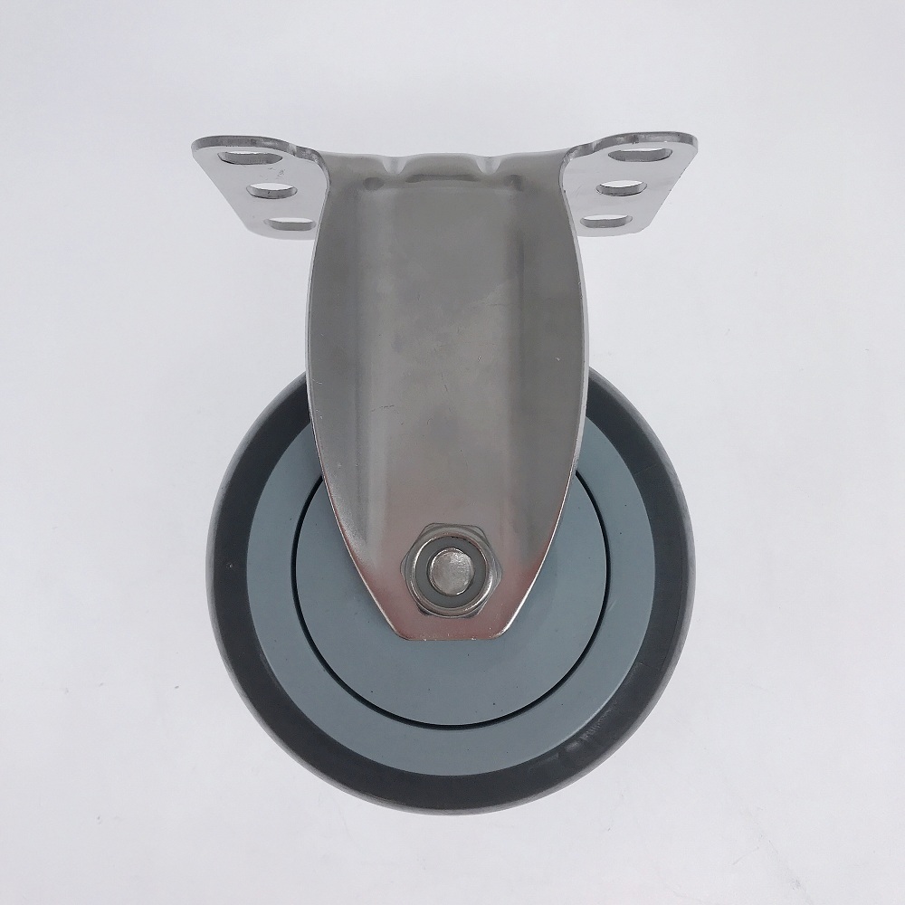 100mm Stainless Steel Heavy Duty PU Casters Wheel With Brake 4 Inch Medium Duty PU Casters Wheel With Double Bearing