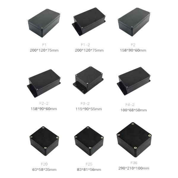 Black Outdoor Waterproof Cable Connector Junction Box With Terminals Electrical Wire Connection