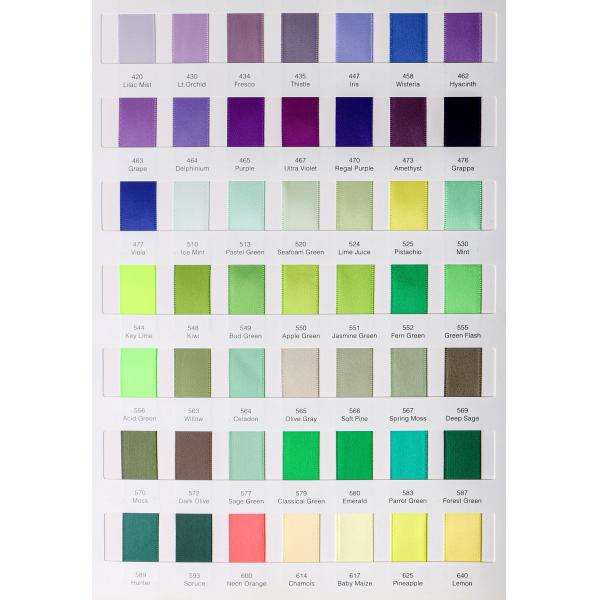 50mm 2 Inch Double Faced Silk Satin Ribbon in Solid Color Pattern for Washable Fabric