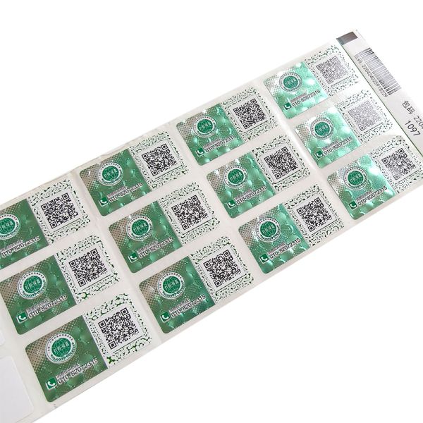 Customizable logo Size Holographic Electronics Anti-Anti-ounterfeiting Label Stickers Serial Numbers Qr Code