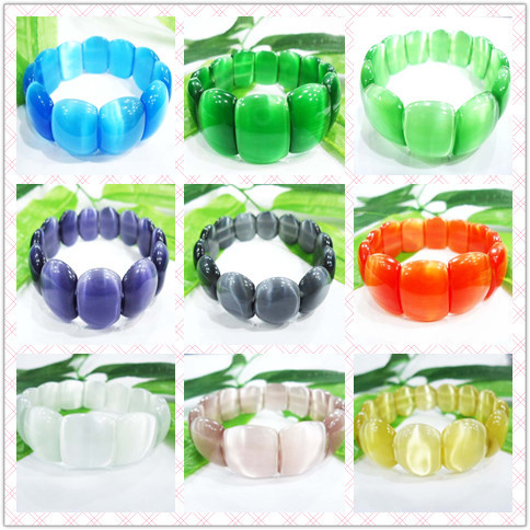 Семи драгоценные ювелирные изделия самоцвета, стекло глаза кота Мульти-цвета отбортовали браслет, опаловый браслет шарика