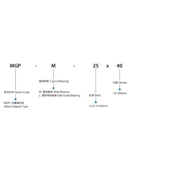 Цилиндр штанги 3 серий цилиндра МГП штанги вала двойных двойной действующий двойной пневматический