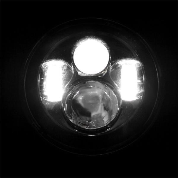 Black Automobile Led Headlights , Harley Davidson Led Motorcycle Headlight