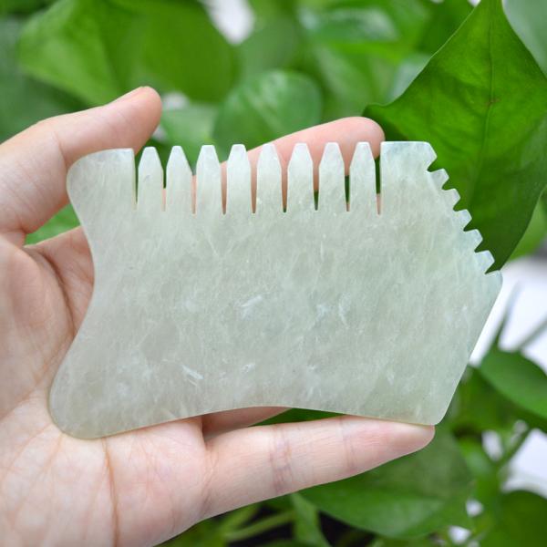100% Natural Xiuyan Jade Comb for Body Scalp Care Massage Tool SPA Acupuncture Relaxation Therapy Treatment