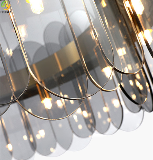 Home Hotel Copper Glass Pendant Light G9 Postmode Luxury