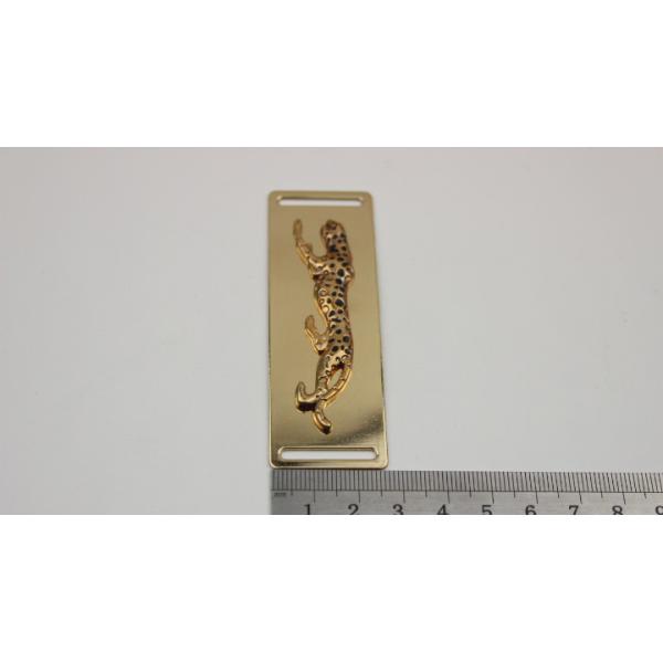 Gold Plated Latest Iron Material Metal Shoelace Charm Leopard Logo Metal Shoe Buckle