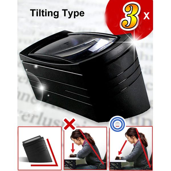 High Quality Factory Direct Wholesale Custom 2.5X Desktop LED Magnifying Glass Push Switch Frame with Light for Reading