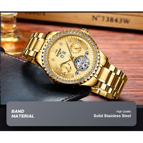 Crystal Diamond Stainless Steel Wristwatch Luxury Mechanical Watches
