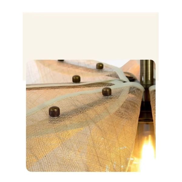 French Fabric Ceiling Pendant Lights Japanese Wabi Sabi Flower Chandelier (WH-VP-306)