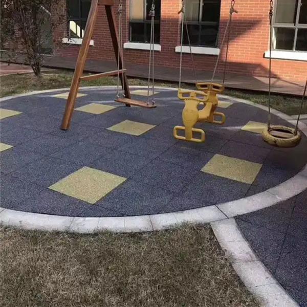 Fireproof And Silent Rubber Paver Tiles Outdoor Rubber Floor Mat 20mm25mm30mm35mm Anti-Slip Rubber Tile