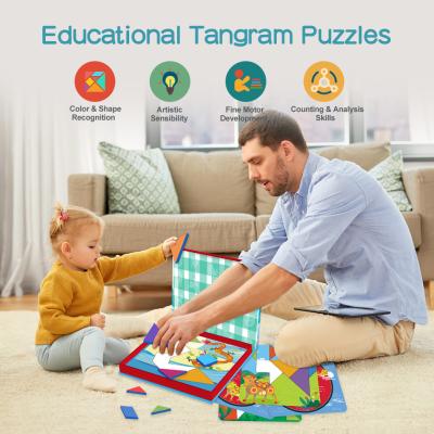 Enigmas geométricos do Tangram da cognição de EVA Games Preschool Educational Toys do curso para crianças