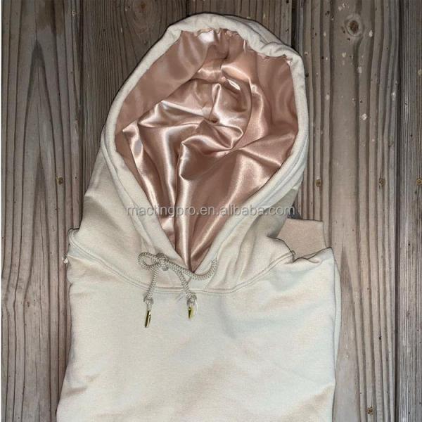 Golf Fleece Lined Hooded Sweatshirt Silk Hoodie Zip Pullover Regular Sleeve Style Satin Lining