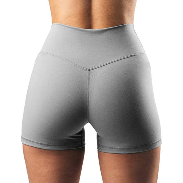 do short alto do motociclista do Waisted das mulheres 210gsm short transversal da ioga do exercício da cintura