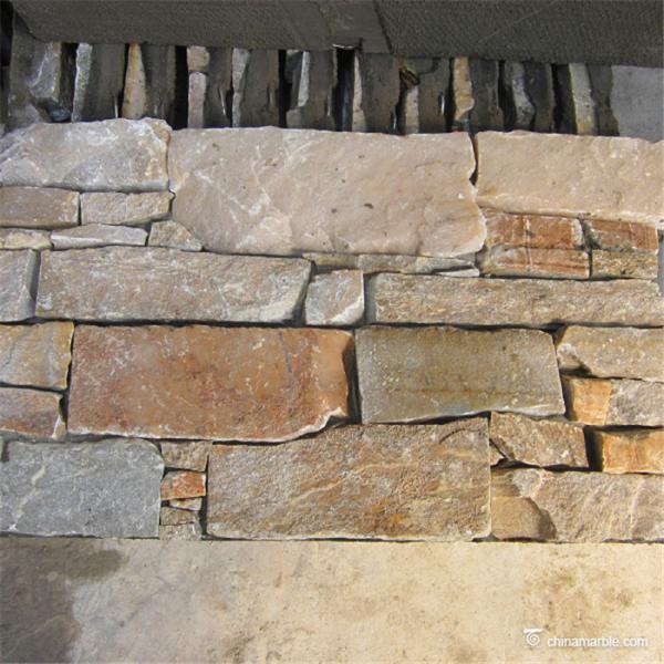 Natural stone Popular Decorative Ledgestone Veneer Panels With Cement / Concrete Backed