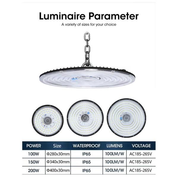 Светодиодный НЛО 100W 150W 200W 300W 400W Промышленное освещение Высокий забор лампы Хранилище Гараж Канопионный свет НЛО Светодиодный высокий забор свет