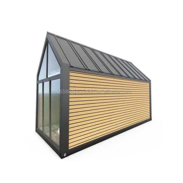 Outdoor Prefab Triangular Roof Steel Sandwich Panel House with Galvanized Steel Square Tubes Main Structure