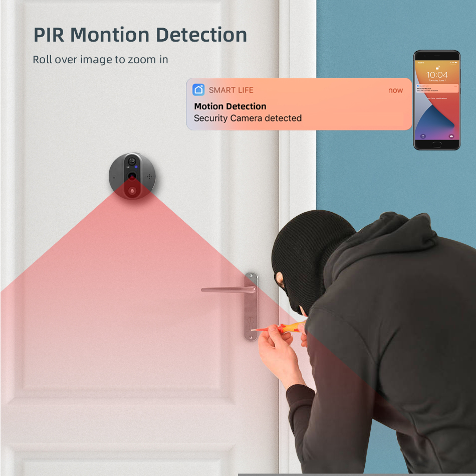 Низкая мощность дверного звонока Peephole Wifi видео- с определением LCD 4,3 дюймов высотой с