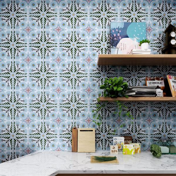 Acid-Resistant Gray And Green 20x20cm Ceramic Rustic Tile For Dining Room And Durable Tile For Bathroom