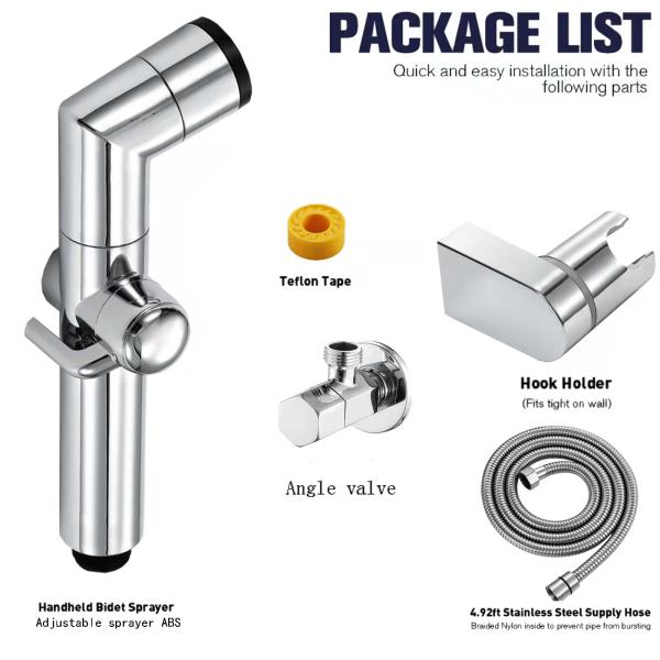 Lizhen 2024 70g Bathroom Bidet Nozzle Set Black Spray Gun Set for Bathroom Cleaning