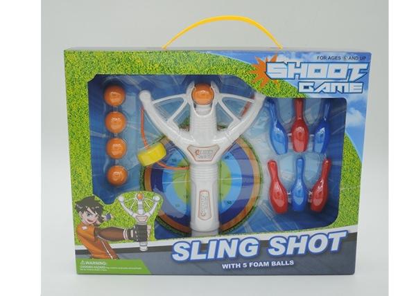 Super Power 8  Flying Kids Slingshot Toys With 5 Foam Balls And 6 Targets