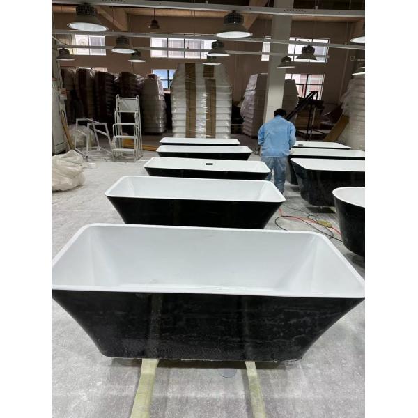 US 200 Samples Freestanding Acrylic Bathtub Narrow Rim Border Bulk Packing Oval Design