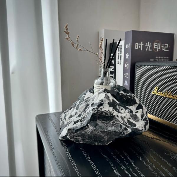 Modern Bvlgari Black Marble Diffuser Custom Craft Marble Moisture Resistant