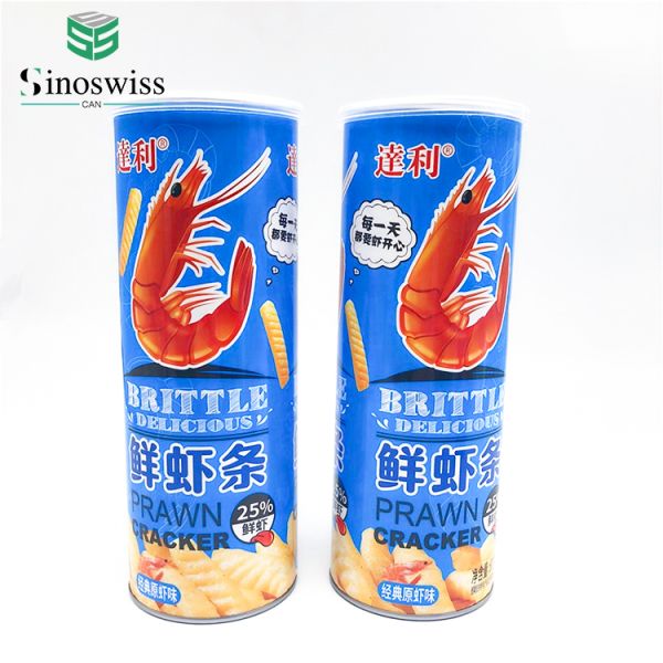 Aluminum Foil Lining Cardboard Can Packaging Round Potato Chips Cylinder Paper Cans