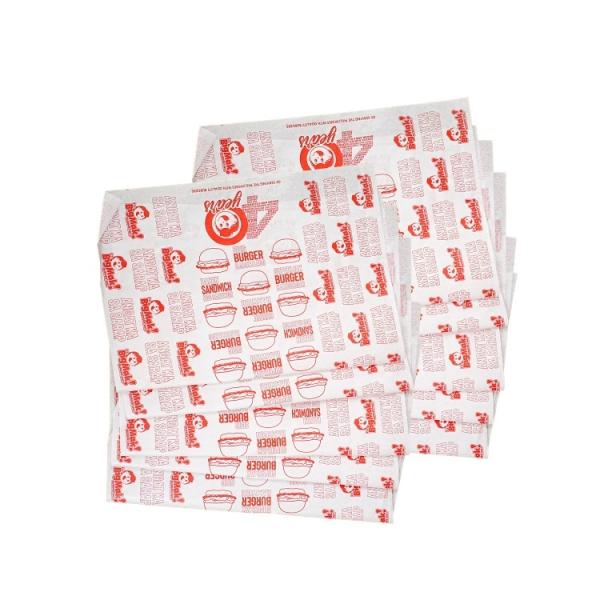 Impression personnalisée du logo papier résistant à la graisse biodégradable, écologique, sandwich hamburger