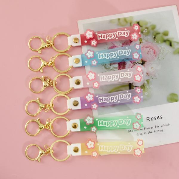 Carinhosos desenhos animados de chaveiros para meninas e meninos, pulseira personalizada de chaveiros de silicone