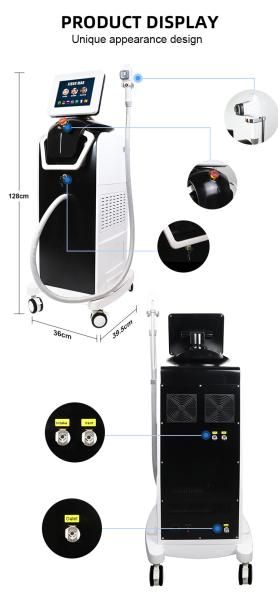 máquina acoplada fibra da remoção do cabelo do laser do diodo de 755nm 808nm 1064nm