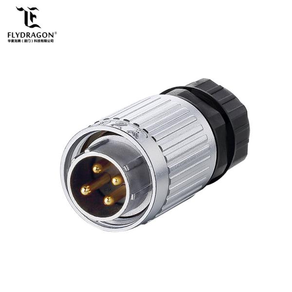 IP67 4 Pin Plug Approved 20A Screw Fixed Electric Current Metal Underwater Connector