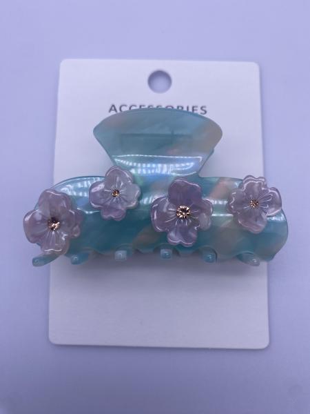 Acrylic Hair Clips with Beautiful Flowers