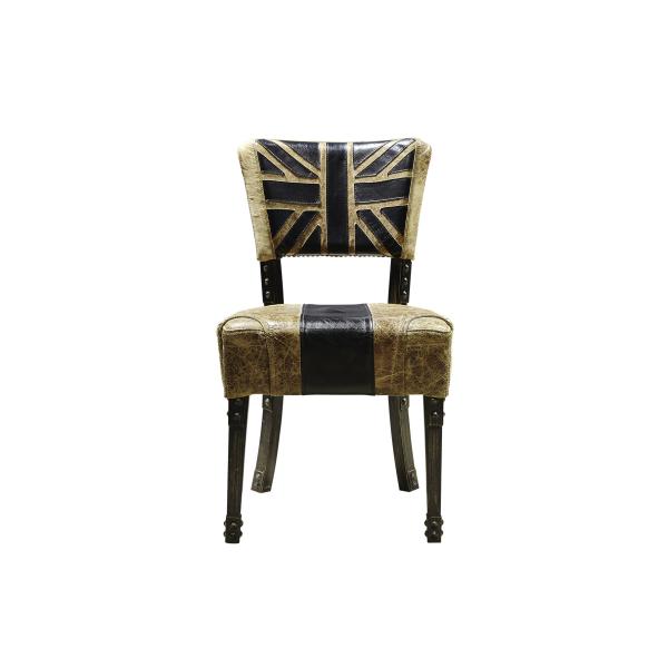 High Back Brown Leather Dining Chairs , Dining Room Table Chairs Hand Work Craft