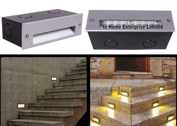 IP65 3.5W Outdoor Lighting Recessed Led Step Lights Rectangular Blue High Voltage