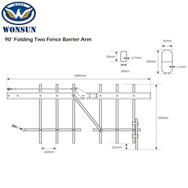 90 градусов складной двух ограждения рукой для автоматического использования бум барьерных ворот и для ограничения высоты и ширины сайтов