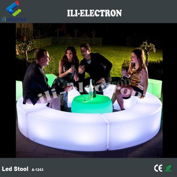 Commercial Curved LED Bar Furniture Stool For Outdoor Garden