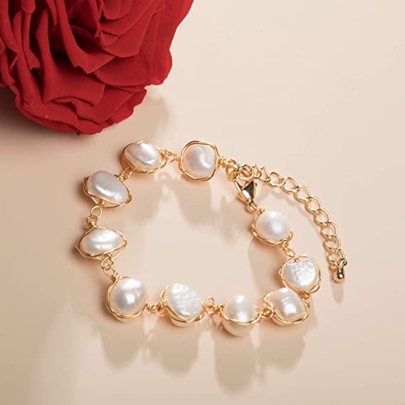 Pearl Anklet Handmade 18k Gold Plated Dainty Boho Beach Cute Ankle Bracelet Adjustable Dangle Coins Foot Chain for Women