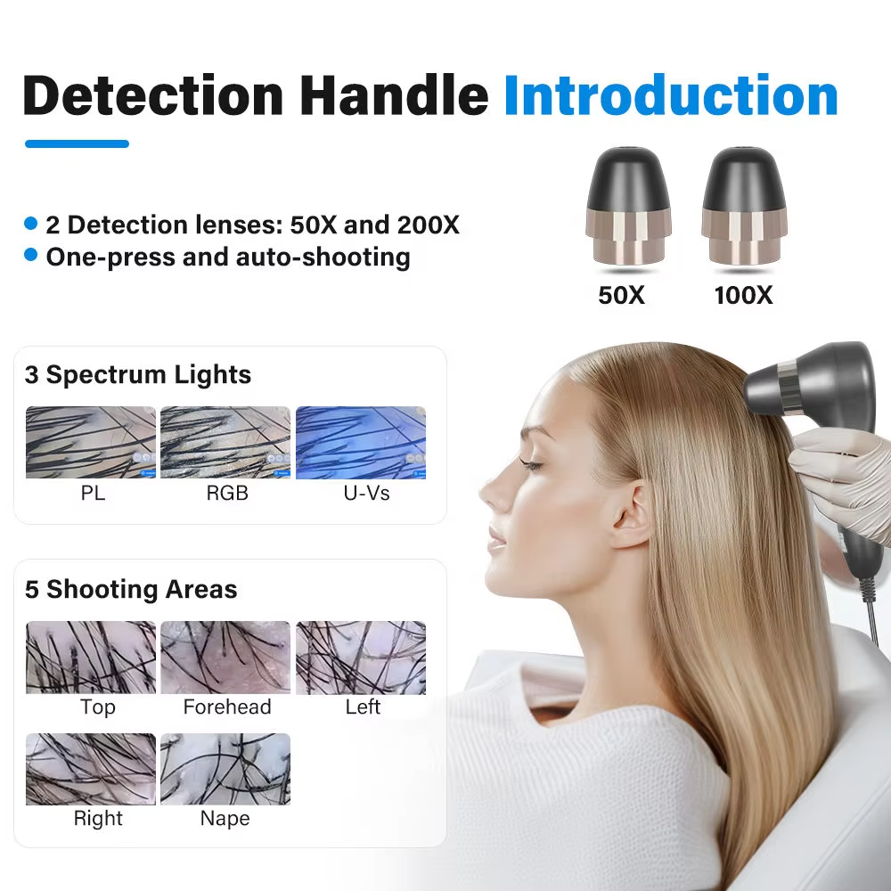 4 Languages Smart Al Scalp Analyzer Hair Scalp Care Targeted Head Machine