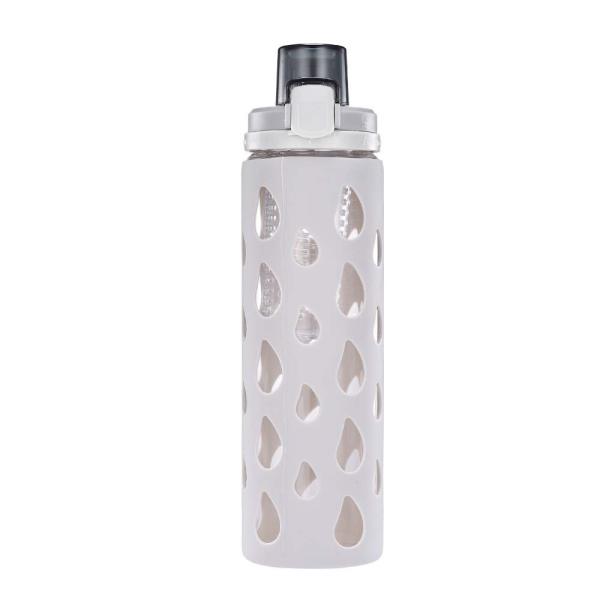 500ml Reusable Glass Motivational Water Bottle With Time Marker Reminder