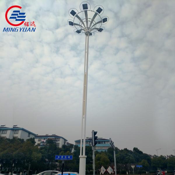 42m Q345 High Mast Flood Light Pole Galvanized Steel Street Lamp Football Stadium