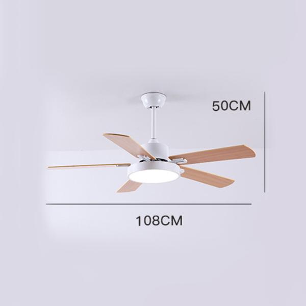 52 Inch Ceiling Fans 5 Blades Inverter wooden retro remote control creative wood ceiling fan Light(WH-CLL-20)