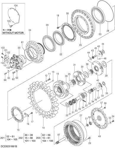Конечное устройство Редуктор скоростной коробки передач Части 9251681 ZX870 ZX850