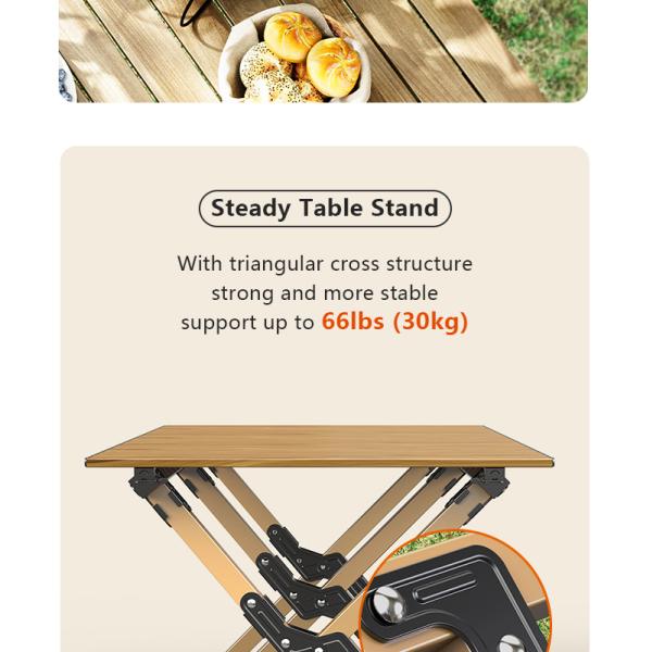 Aluminum Alloy Folding Camping Table 30kg Load 1.2m