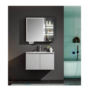 Water Resistant Modern Bathroom Cabinet White Stainless Steel Bathroom Vanity